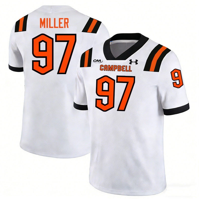Campbell Fighting Camels #97 Ashton Miller College Football Jerseys,Uniforms-White